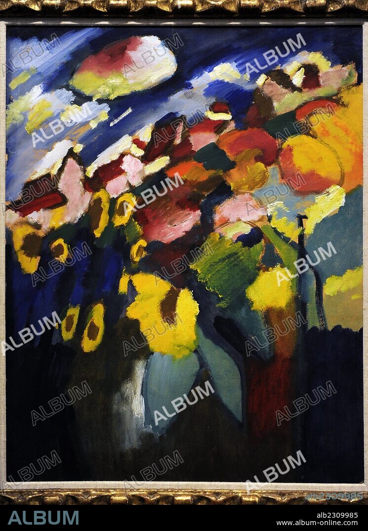 WASSILY KANDINSKY. ARTE RUSO. SIGLO XX. VASILI KANDINSKY (1866-1944). Pintor ruso, precursor de la abstracción. "Murnau-The Garden II, 1910". Oleo. Museo de Israel. Jerusalén.