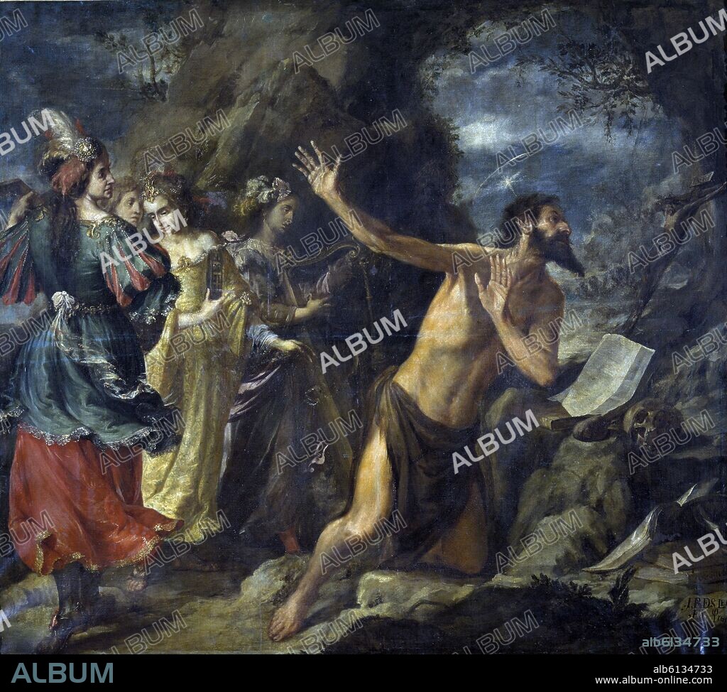 JUAN DE VALDÉS LEAL. LAS TENTACIONES DE SAN JERONIMO, 1657, O/L 224x126.