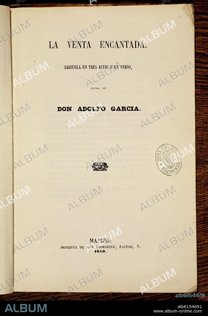 GUSTAVO ADOLFO BECQUER (1836-1870). LA VENTA ENCANTADA - 1859 - ADOLFO GARCIA PSEUDONIMO DE GUSTAVO ADOLFO BECQUER.