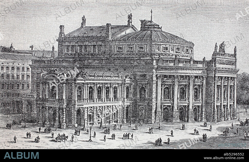 the Hofburg theater at Vienna, Austria, in the year 1889  /  das Hofburg Theater in Wien, Österreich, im Jahr 1889 , Historisch, digital improved reproduction of an original from the 19th century / digitale Reproduktion einer Originalvorlage aus dem 19. Jahrhundert,.