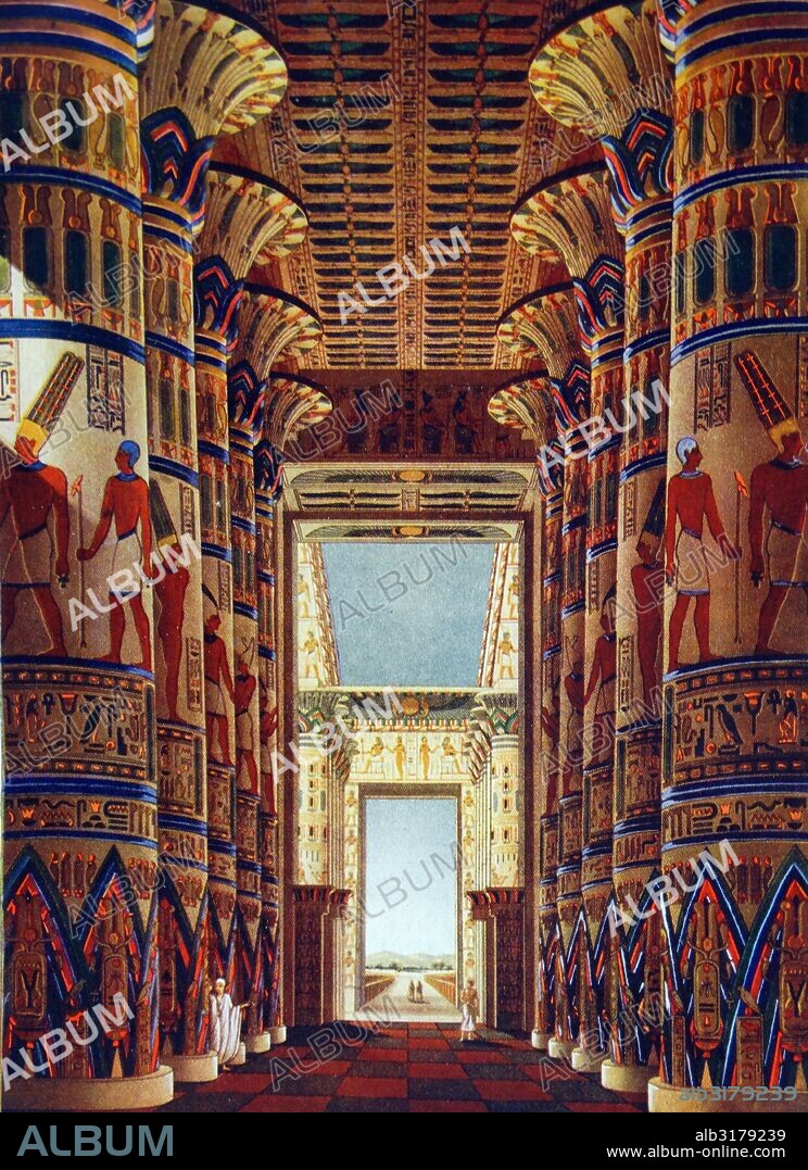 The Great Hypostyle Hall of Karnak, located within the Karnak temple complex, in the Precinct of Amon-Re, is one of the most visited monuments of Ancient Egypt. It was built around the 19th Egyptian Dynasty (c. 1290–1224 BC).[1] The design was initially instituted by Hatshepsut, at the North-west chapel to Amun in the upper terrace of Deir el-Bahri. The name refers to hypostyle architectural pattern.
