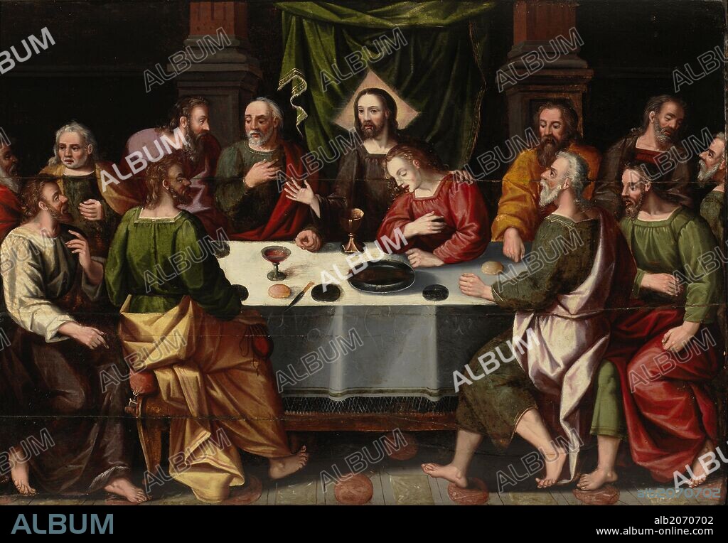 Anonymous / 'The Last Supper', 16th century, Spanish School, Panel, 74 cm x 106 cm, P03271.