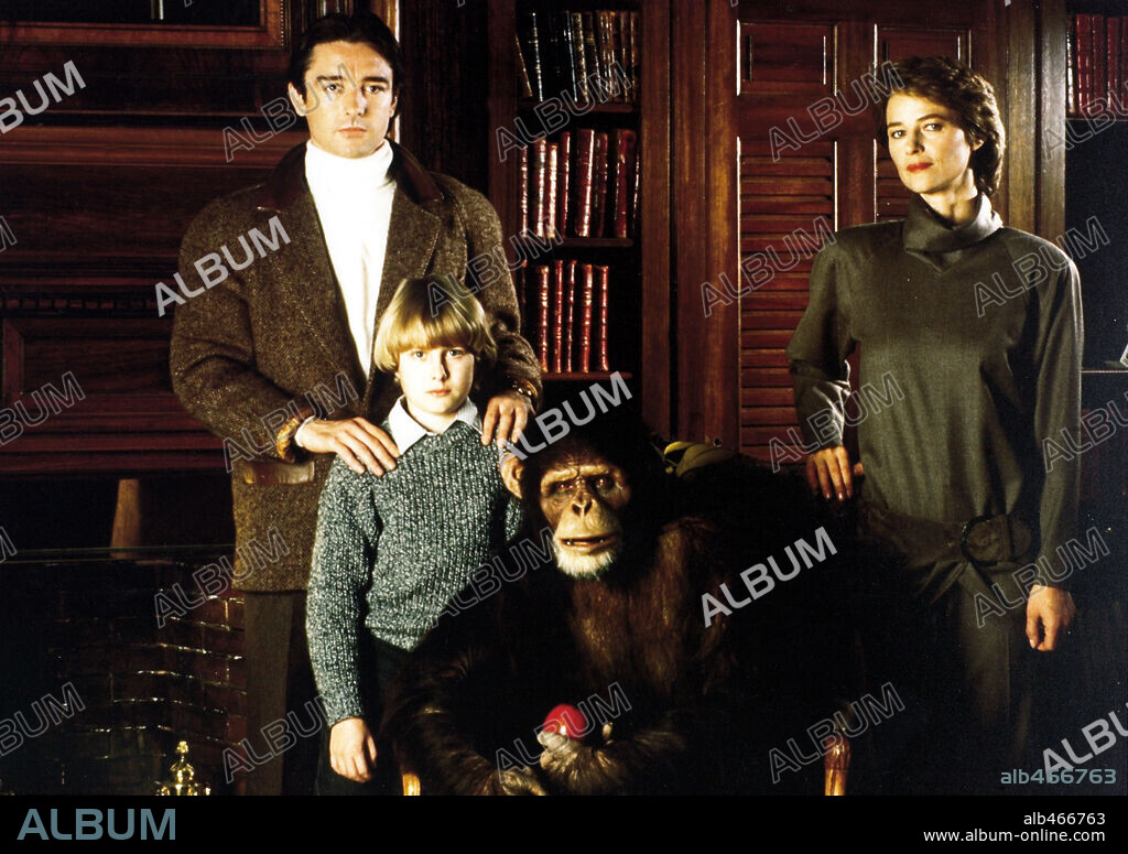 ANTHONY HIGGINS, CHARLOTTE RAMPLING and CHRISTOPHER HOVIK in MAX MY LOVE, 1986 (MAX, MON AMOUR), directed by NAGISA OSHIMA. Copyright GREENWICH.