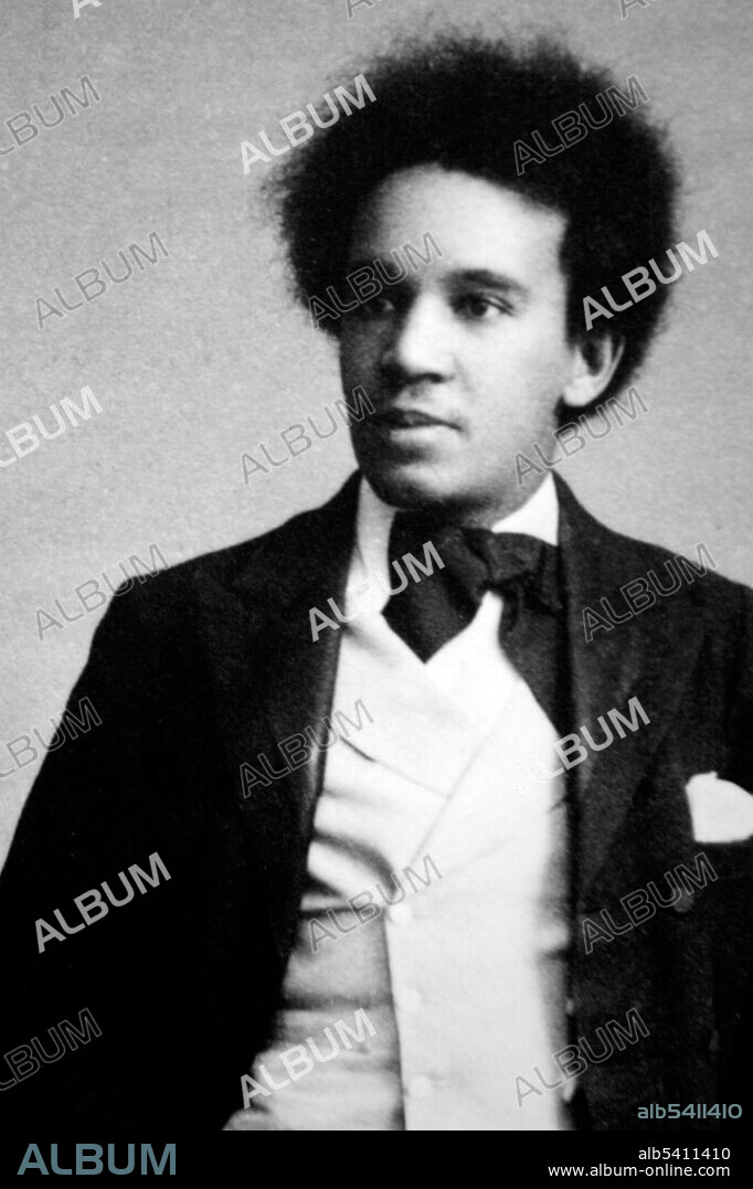 Samuel Coleridge-Taylor (August 15, 1875 - September 1, 1912) was an English composer and conductor. He is known for The Song of Hiawatha, a trilogy of cantatas written between 1898-1900. The first part, Hiawatha's Wedding Feast, was particularly famous for many years and made the composer's name known throughout the world. No photographer credited, 1893 (cropped and cleaned).