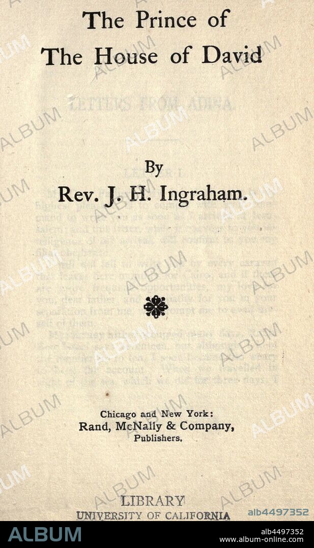The Prince of the house of David : Ingraham, J. H. (Joseph Holt), 1809-1860.