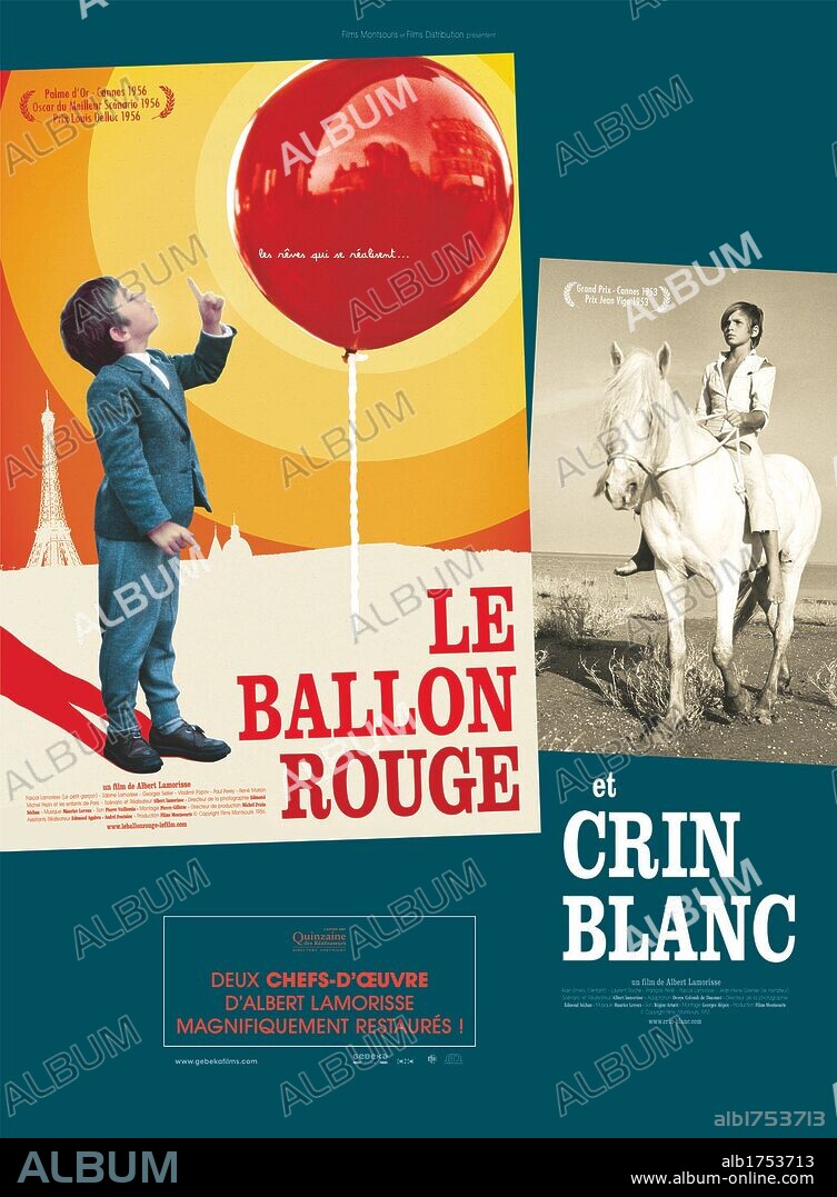 Poster of THE RED BALLOON, 1956 (LE BALLON ROUGE), directed by ALBERT LAMORISSE. Copyright FILMS MONTSOURIS.