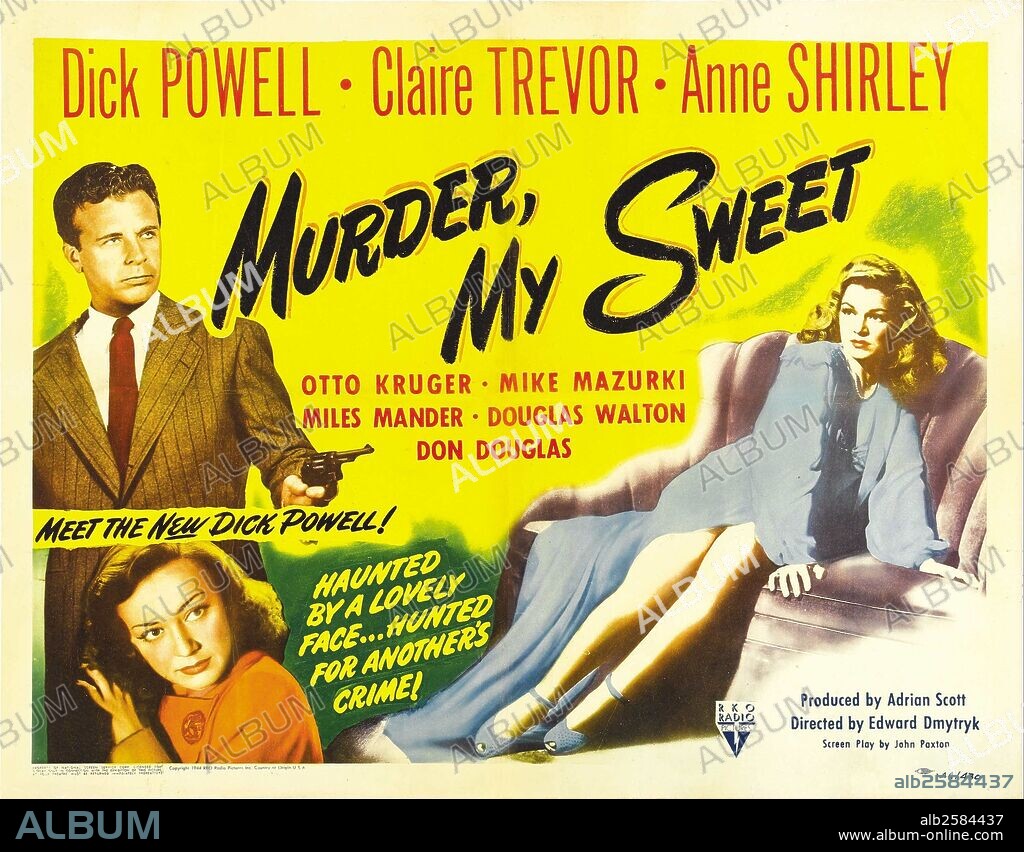 Poster of MURDER, MY SWEET, 1944, directed by EDWARD DMYTRYK. Copyright RKO RADIO PICTURES.