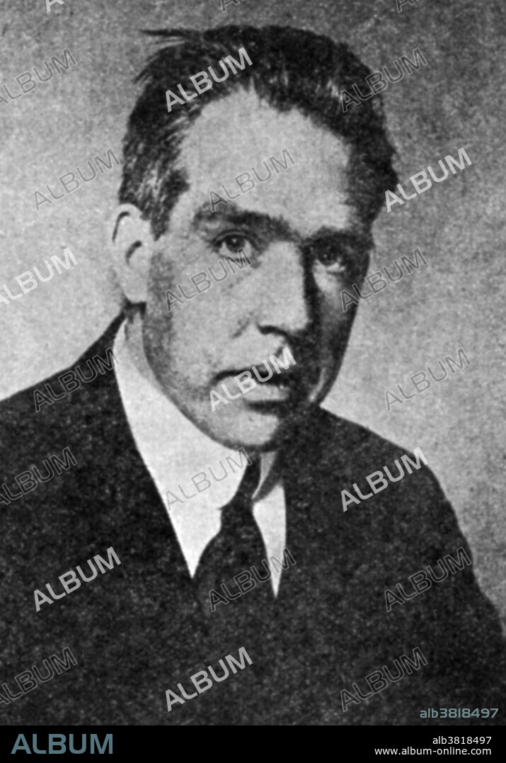 Niels Henrik David Bohr (October 7, 1885 - November 18, 1962) was a Danish physicist who made foundational contributions to understanding atomic structure and quantum mechanics, for which he received the Nobel Prize in Physics in 1922. Bohr published his model of atomic structure in 1913 wherein he introduced the theory of electrons traveling in orbits around the atom's nucleus, the chemical properties of each element being largely determined by the number of electrons in the outer orbits of its atoms. He also introduced the idea that an electron could drop from a higher-energy orbit to a lower one, in the process emitting a photon (light quantum) of discrete energy. This became a basis for quantum theory. Bohr mentored and collaborated with many of the top physicists of the century at his institute in Copenhagen. He was part of the British team of physicists working on the Manhattan Project where he was known by the name of Nicholas Baker for security reasons. His role on the project was as consultant. Following the war Bohr returned to Copenhagen where he died in 1962 of heart failure.
