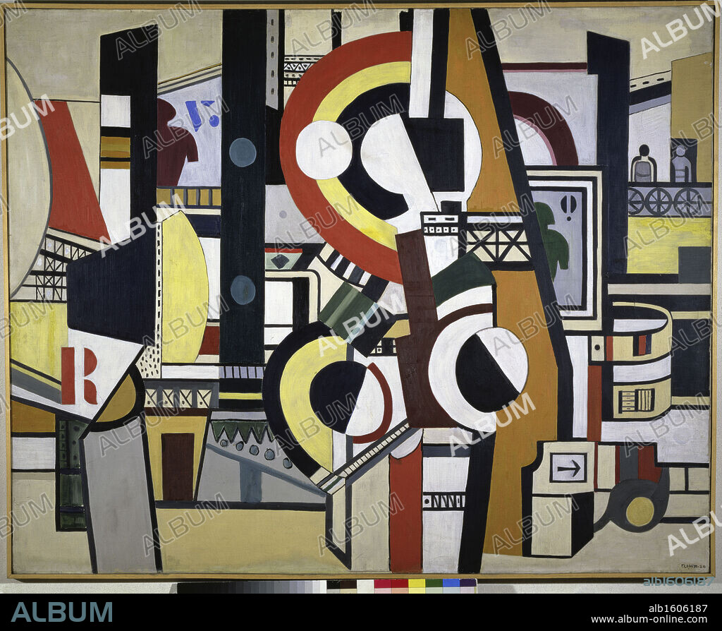 FERNAND LÉGER. The Disks In The City by Fernand Leger, 1881-1955, France, Paris, Centre Georges Pompidou, Musee National d' Art Moderne.