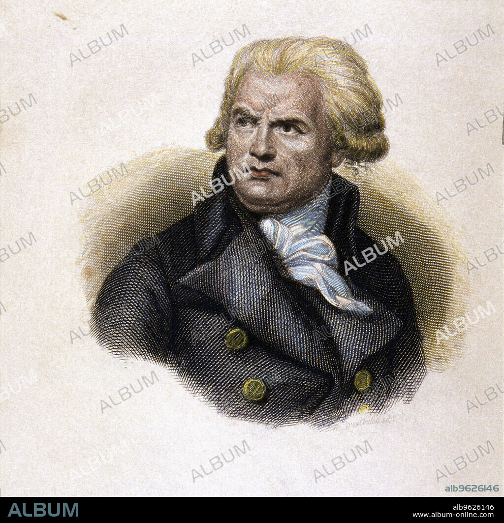 Georges-Jacques Danton (1759-1794), French politician, colored engraving.