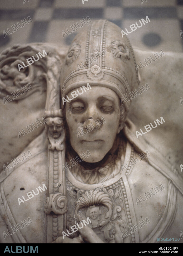 ALONSO BERRUGUETE (1488-1561). DETALLE DEL SEPULCRO DEL CARDENAL TAVERA REALIZADO ENTRE 1551 Y 1561 - MARMOL DE CARRARA - RENACIMIENTO ESPAÑOL.