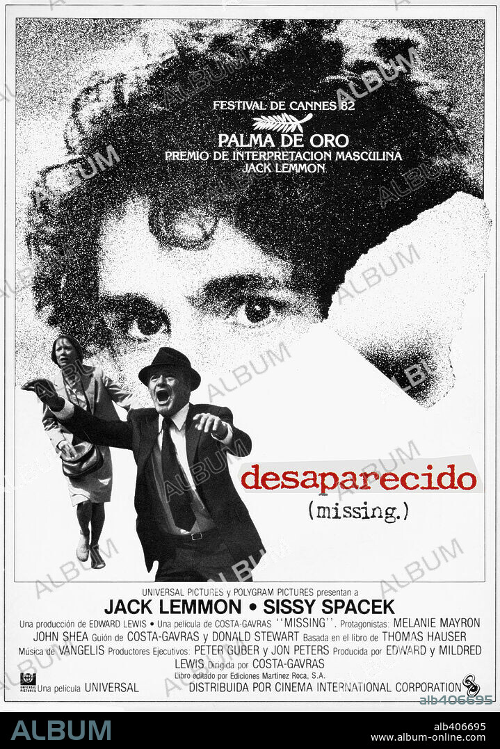 Poster de DESAPARECIDO, 1982 (MISSING), dirigida por CONSTANTIN COSTA-GAVRAS. Copyright POLYGRAM/UNIVERSAL.