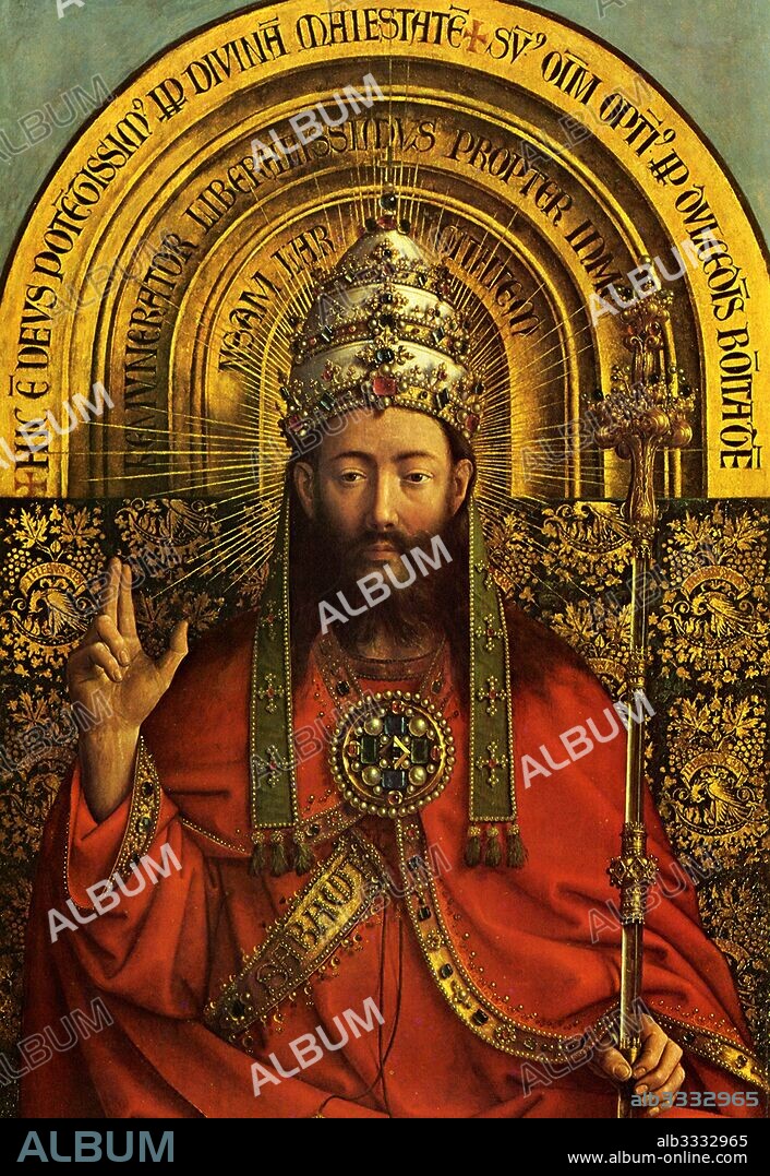 JAN VAN EYCK. The Ghent Altarpiece. God the Father and Jesus (Detail).