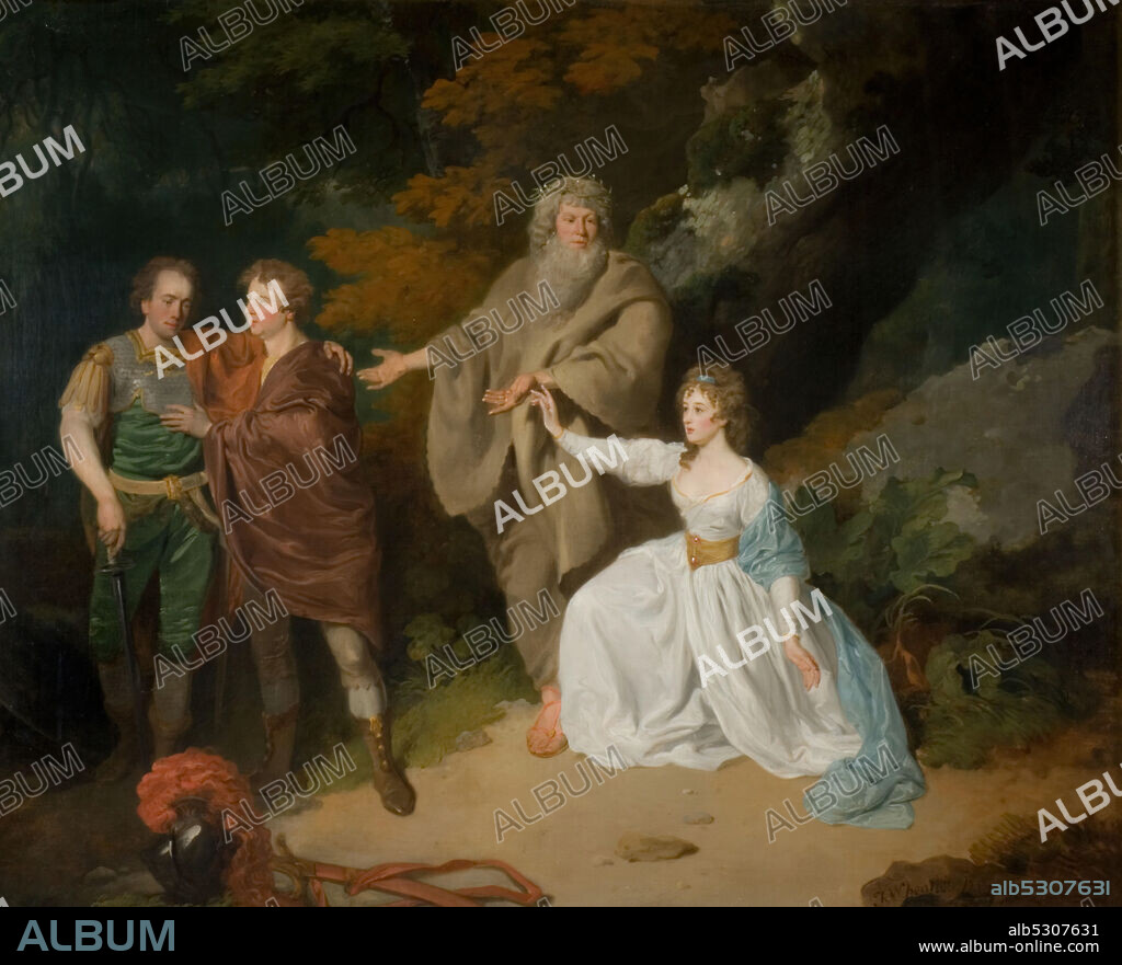 FRANCIS WHEATLEY. A Scene From Shakespeare's The Tempest, 1787. Depicts Prospero, Miranda, Fersinand and Hippolito.