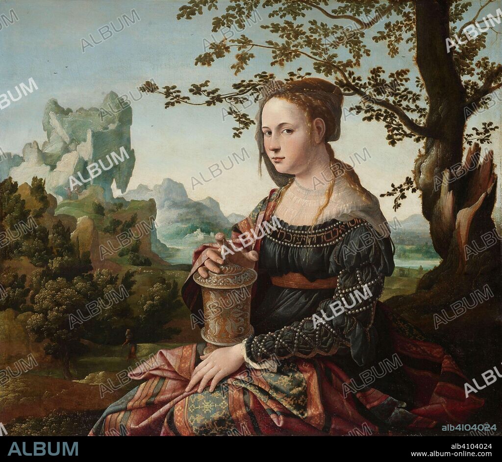 JAN VAN SCOREL. Mary Magdalene. Mary Magdalen. Dating: c. 1530. Place: Haarlem. Measurements: support: h 66.3 cm × w 76 cm; h 86.5 cm × w 96 cm × t 5.5 cm.