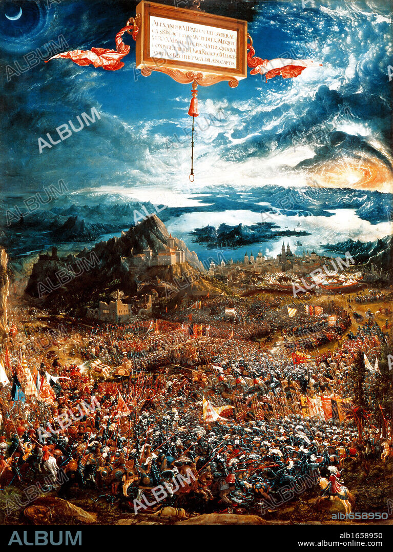 The Battle of Alexander at Issus (German: Alexanderschlacht) is a 1529 oil painting by the German artist Albrecht Altdorfer (c. 1480-1538). It portrays the 333 BC Battle of Issus, in which Alexander the Great secured a decisive victory over Darius III of Persia and gained crucial leverage in his campaign against the Persian Empire.