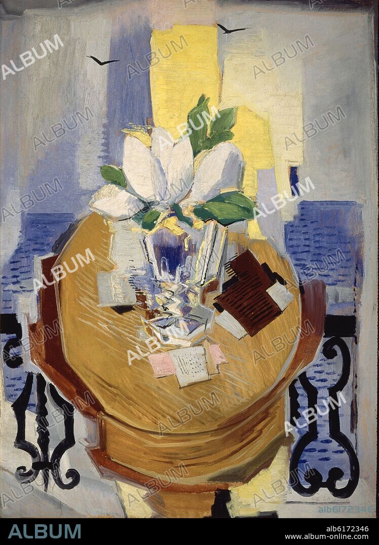 ISMAEL GONZÁLEZ DE LA SERNA. VELADOR CON FLORES OLEO/LIENZO.