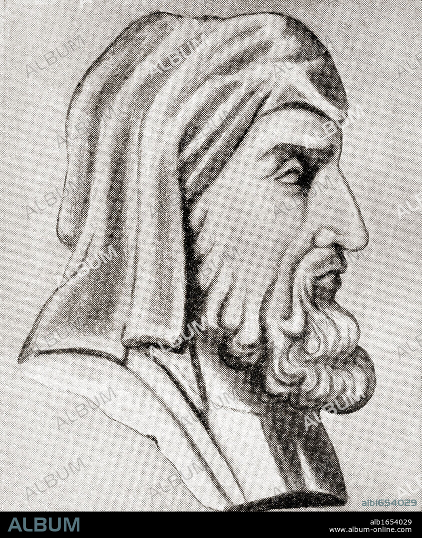 Plutarch, born Plutarchos then, on his becoming a Roman citizen, Lucius Mestrius Plutarchus, c. AD 46 to 120. Greek historian, biographer, essayist, and Middle Platonist. From the book Harmsworth History of the World published 1908.