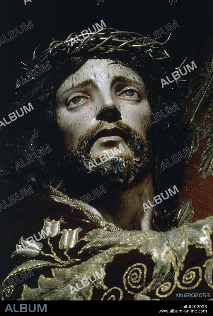 PABLO DE ROJAS (1549-1611). DETALLE DE JESUS NAZARENO - 1592 - ESCULTURA RENACENTISTA.