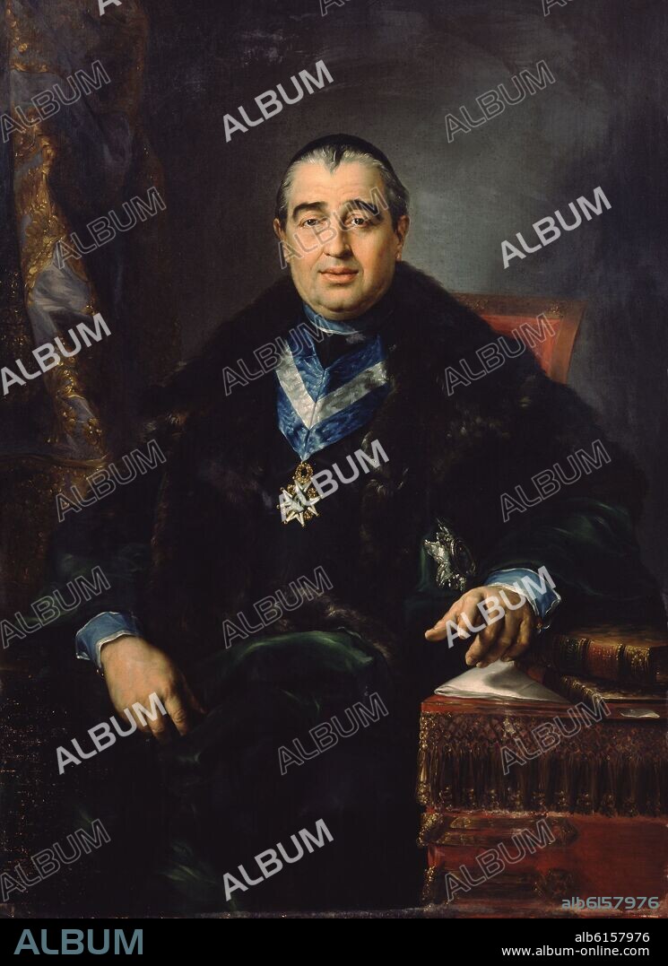 VICENTE LOPEZ PORTAÑA. EL CANONIGO MANUEL FERNANDEZ VARELA - COMISARIO GENERAL DE CRUZADA - 1829.