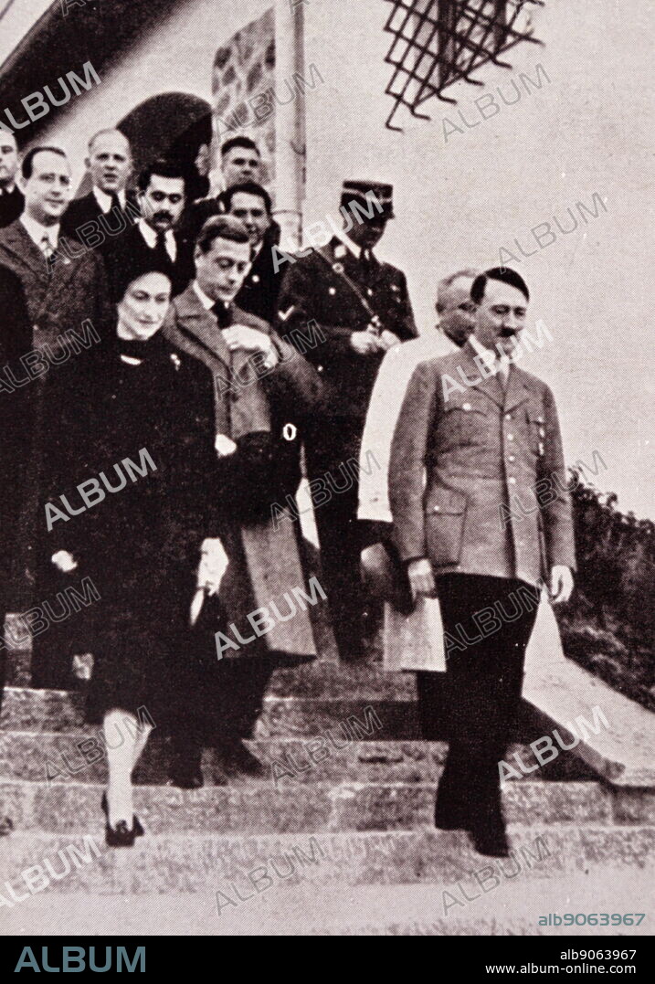 In October 1937, the Duke and Duchess of Windsor (Ex-King Edward VIII and Wallis Simpson), visited Germany, against the advice of the British government, and met Adolf Hitler at his Obersalzberg retreat. Dated 20th Century.