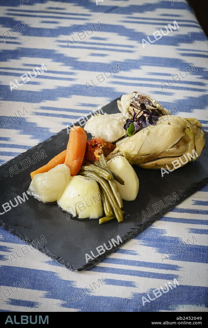 Bullit mallorquin, cocido mallorquin,Colonia de Sant Jordi, Mallorca,Islas Baleares,Spain.