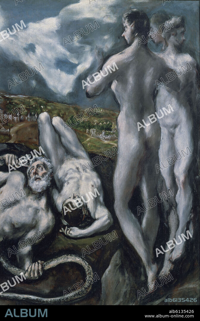 EL GRECO. LAOCOONTE Y SUS HIJOS-DET DCHO:3 FIGURAS OBSERVAN LA ESCENA,LAOCOONTE Y SU HIJO EN EL SUELO(CONJ 165.