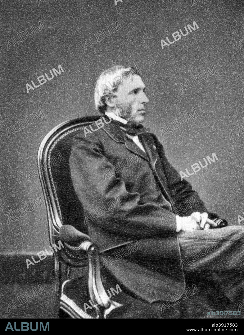 Joseph Louis Gay-Lussac, French physicist and chemist, 1848. Gay-Lussac (1778-1850) made balloon ascents to investigate terrestrial magnetism and composition and characteristics of the atmosphere at different altitudes. He determined that the same volume of any gas will expand equally in response to the same increase in temperature. Amongst his achievements in chemistry were recognising iodine as a chemical element, and being one of the discoverers of the element boron. A photograph from Album de Photographies, Dans L'Intimite de Personnages Illustres, 1850-1950, Editions MD, 22 Rue de L'Arcade, Paris 8, 1850-1950.