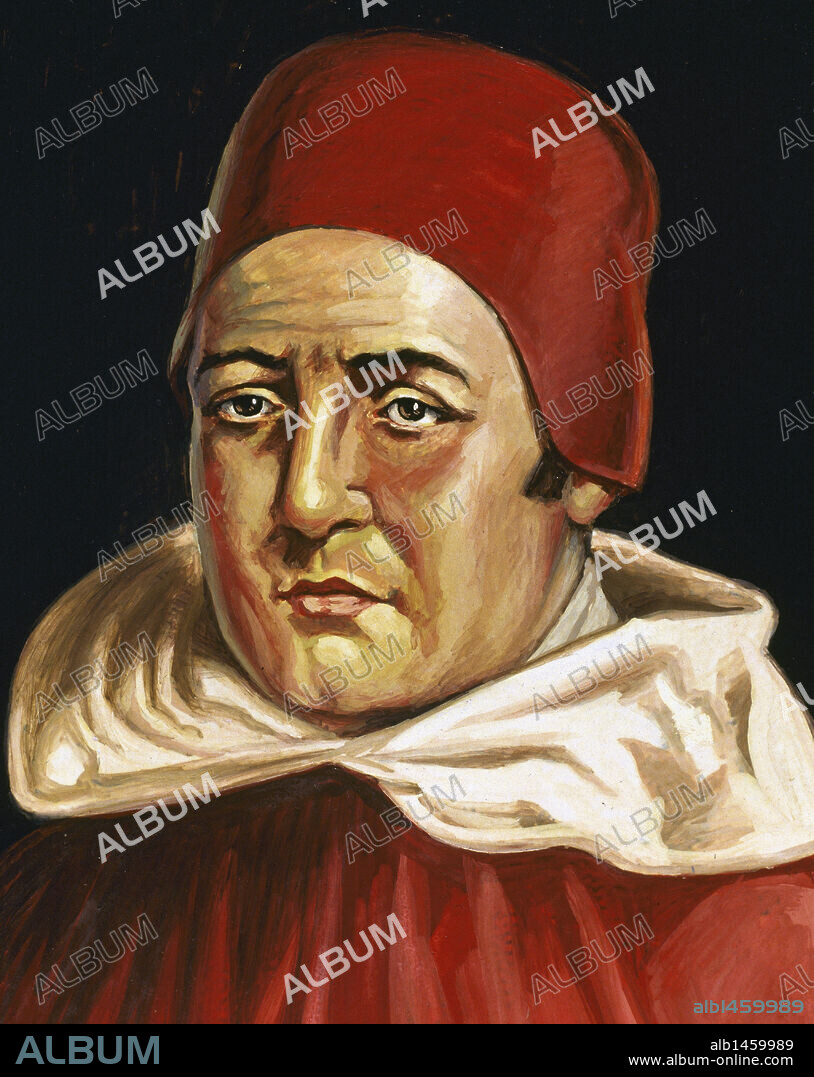SANTO TOMAS DE AQUINO (1225-1274). Filósofo y teólogo italiano. Doctor de la Iglesia (1567). Dibujo.