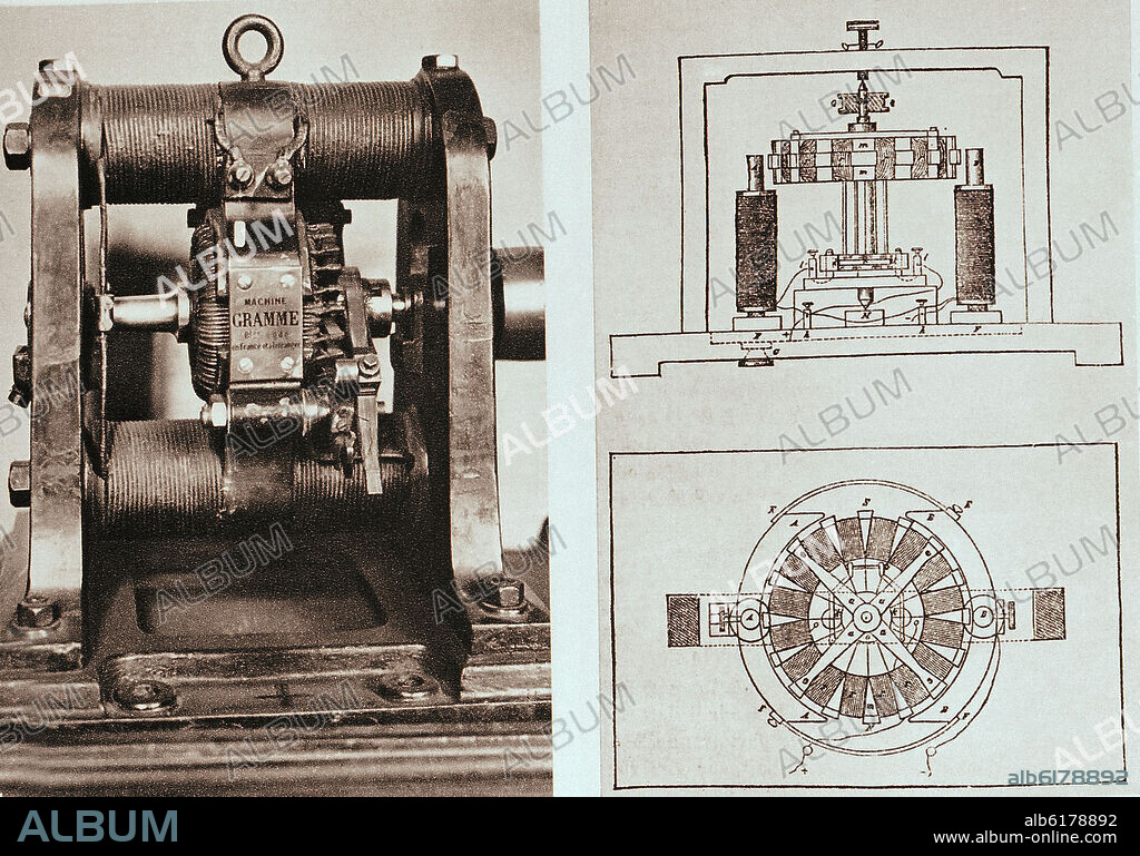 ZÉNOBE THÉOPILUS GRAMME. DINAMO, INVENTO CONSTRUIDO POR GRAMME ZENOBE THEOPILUS.