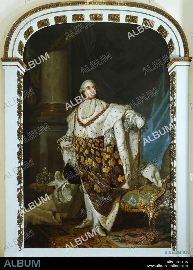 JOSEPH SIFFRED DUPLESSIS. Louis XVI in coronation costume, c1777.
