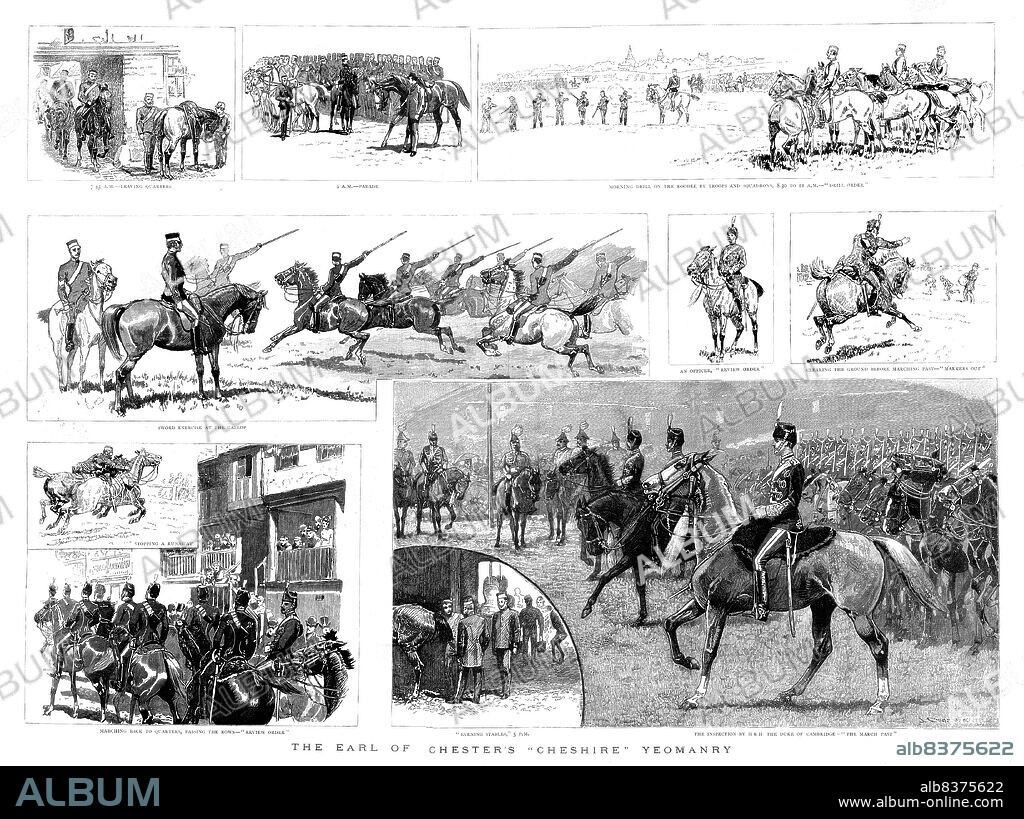 'The Earl of Chester's 'Cheshire' Yeomanry', 1890. From "The Graphic. An Illustrated Weekly Newspaper", Volume 41. January to June, 1890.