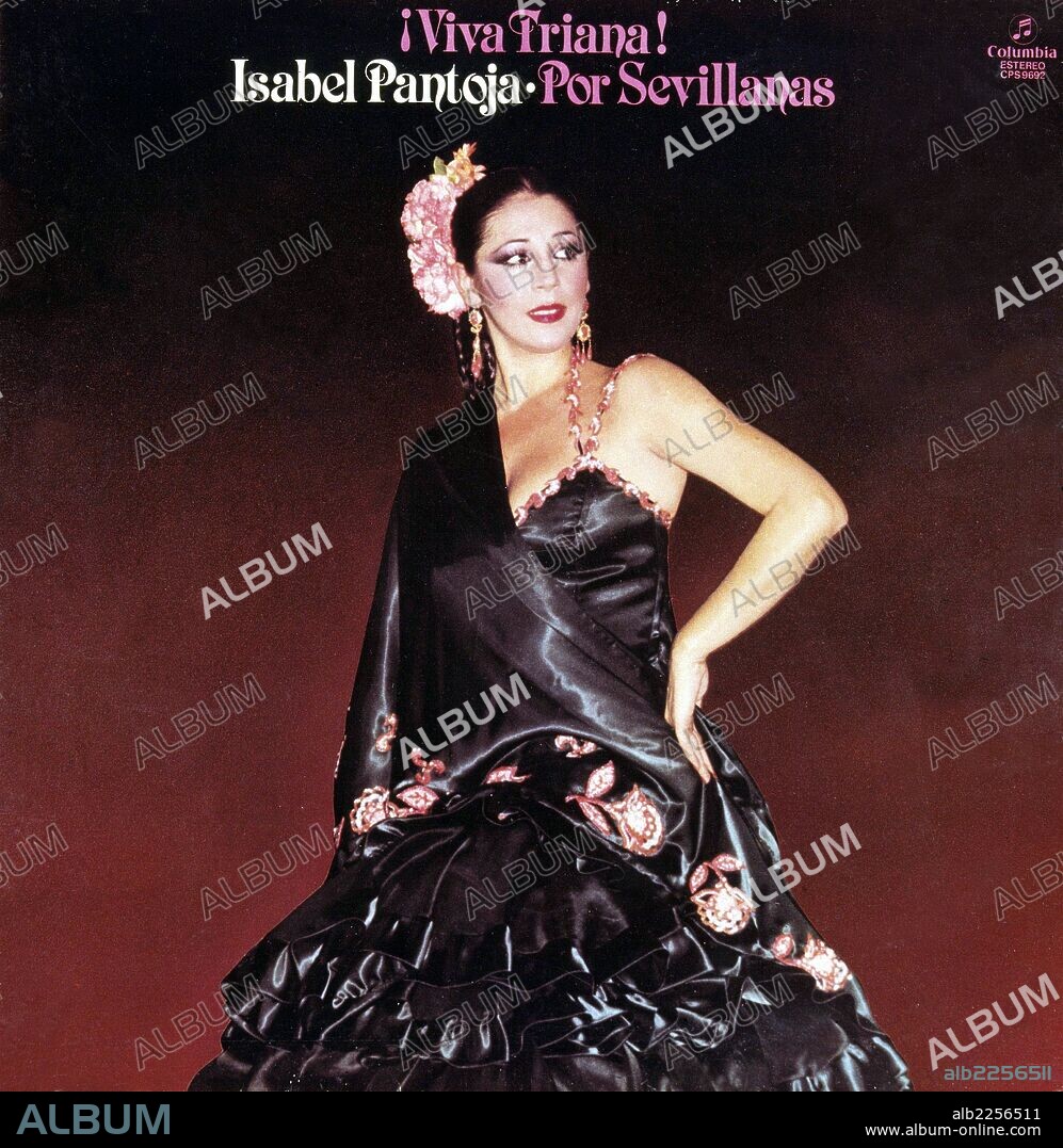 PANTOJA , ISABEL. MARIA ISABEL PANTOJA MARTIN. CANTANTE ESPAÑOLA.SEVILLA. PORTADA DE DISCO VIVA TRIANA 1982.