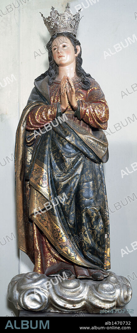 ARTE BARROCO. ESPAÑA. S. XVI-XVII. ROJAS, Pablo de (Alcalá la Real, 1549-Granada, 1611). Escultor español. "PURISIMA CONCEPCION" (También llamada "VIRGEN DE LOS FAVORES". Imagen procedente de la Iglesia de San Juan de los Reyes en el Albaicin. CATEDRAL DE GRANADA. Andalucía.