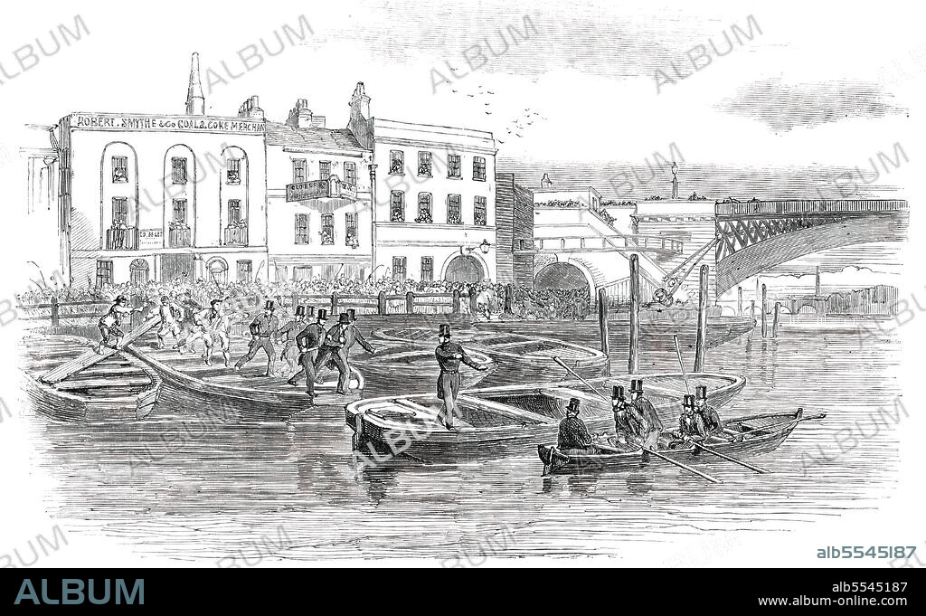 UNKNOWN. The Late Attack upon Marshal Haynau - Escape of Marshal Haynau in the Police Galley, 1850. During a visit to London, the Austrian general Julius Jacob von Haynau was attacked by an angry mob who objected to 'the sanguinary cruelty during the late military operations which he conducted as Commander-in-Chief against the Hungarians'. This cruelty '...has obtained for him, throughout the civilized world, the infamous title of the "Butcher Haynau"...in a short time Inspector Squires arrived at the George [Inn, where Haynou had tried to take refuge] with a number of police, and with great difficulty dispersed the crowd and got the Marshal out of the house. A police-galley was at the wharf at the time, into which he was taken, and rowed towards Somerset House, amidst the shouts and execrations of the assembled people'. From "Illustrated London News", 1850.