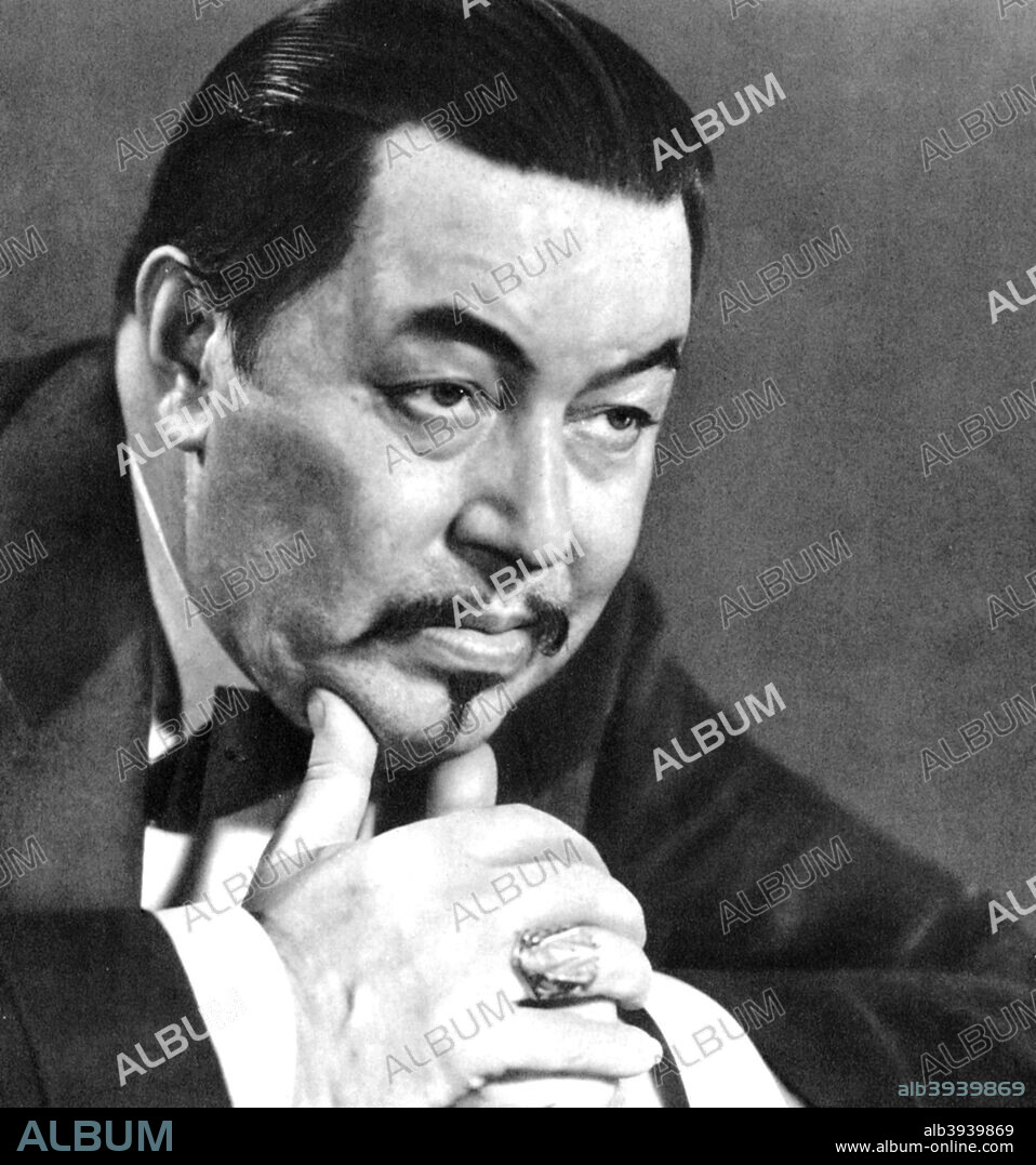 Warner Oland, Swedish actor, 1934-1935. Born Johan Verner Olund, he is best remembered for his screen portrayals of Doctor Fu Manchu and Charlie Chan. Taken from Meet the Film Stars, by Seton Margrave. (London, 1934-1935).