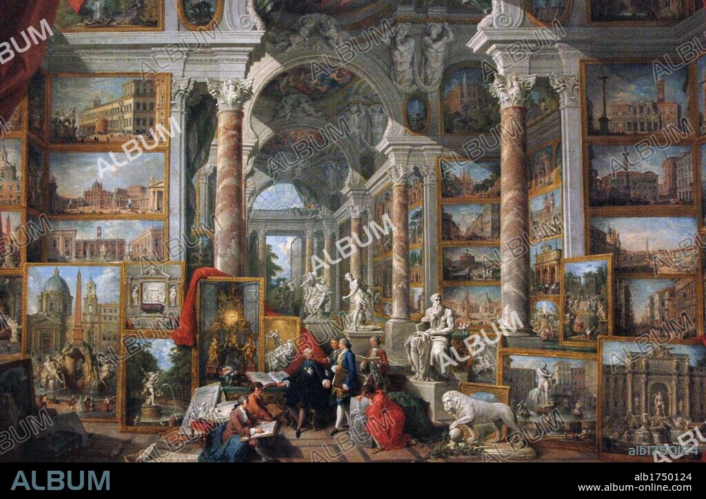 GIOVANNI PAOLO PANNINI. Giovanni Paolo Panini (1691-1765). Italian painter. Picture gallery with views of Modern Rome. 1758. Museum of Louvre. Paris. France.