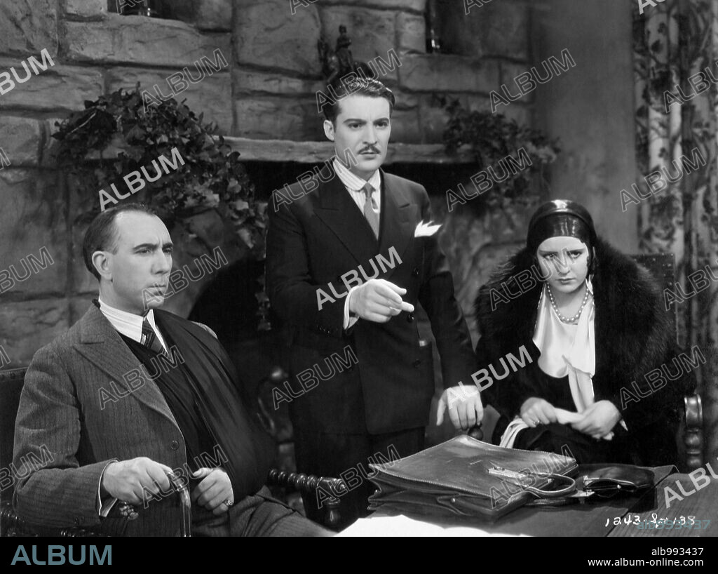 CARLOS VILLARIAS, MARIA ALBA and RAMON PEREDA in EL CUERPO DEL DELITO, 1930, directed by A. WASHINGTON PEZET. Copyright PARAMOUNT PICTURES.