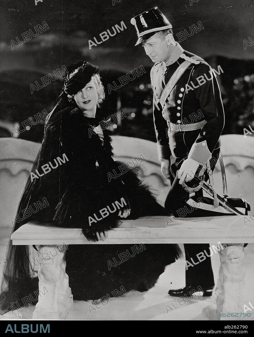 JEANETTE MACDONALD and MAURICE CHEVALIER in THE MERRY WIDOW, 1934, directed by ERNST LUBITSCH. Copyright M.G.M.