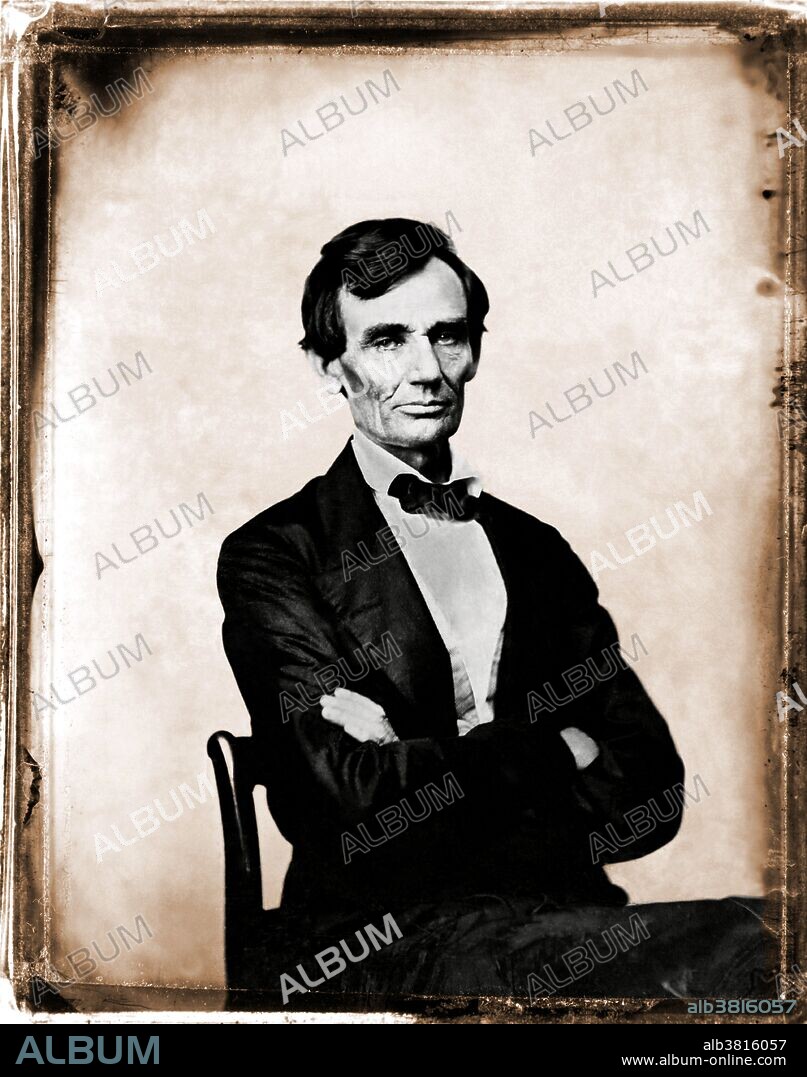 Lincoln photographed by Preston Butler on August 13, 1860 in Springfield, Illinois. Abraham Lincoln (February 12, 1809 - April 15, 1865) was the 16th American President. Reared on the western frontier, Lincoln was mostly self-educated. He became a country lawyer, an Illinois state legislator and member of the House of Representatives. He was elected president in 1860, but before Lincoln took office, seven southern slave states declared their secession and formed the Confederacy. When war began Lincoln concentrated on both the military and political dimensions of the war effort, seeking to reunify the nation. He exercised unprecedented war powers, including the arrest and detention without trial of thousands of suspected secessionists. He issued his Emancipation Proclamation in 1863 and promoted the passage of the Thirteenth Amendment to the Constitution, abolishing slavery. Lincoln married Mary Todd in 1842. They had four sons; Robert Todd, Edward Baker, Willie and Tad, but only Robert survived to adulthood. Lincoln was assassinated by John Wilkes Booth at the Ford Theater on April 14th, 1865. After being in a coma for nine hours, Lincoln died at 7:22 am on April 15, at the age of 56.