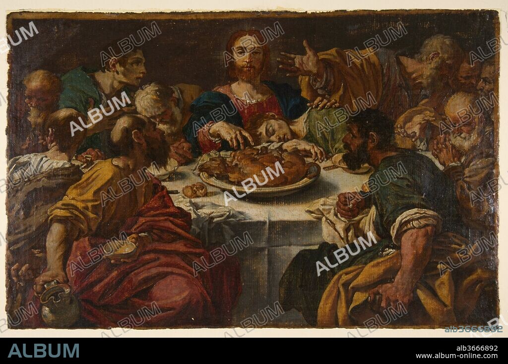 The Last Supper. Artist: Bartolomeo Schedoni (Italian, Formigine 1578-1615 Parma). Dimensions: 9 5/16 x 14 1/2in. (23.7 x 36.8cm). Date: 1578-1615.