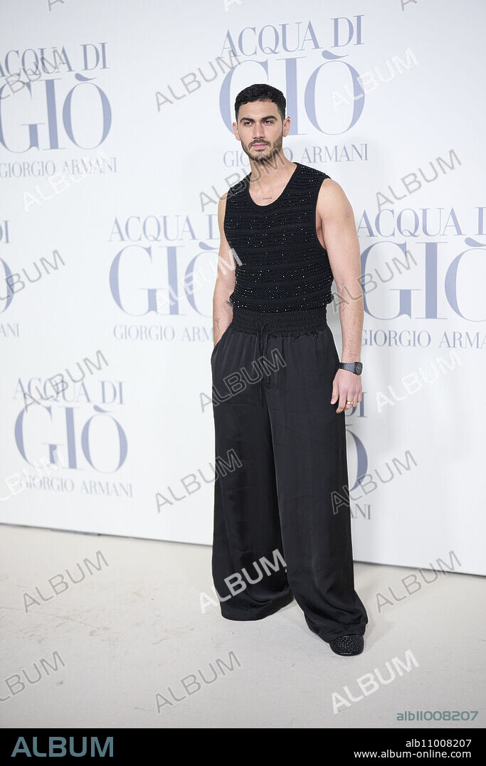 Alejandro Speitzer attends 'ACQUA DI GIO' By Giorgio Armani - Photocall at Matadero on March 7, 2024 in Madrid, Spain.