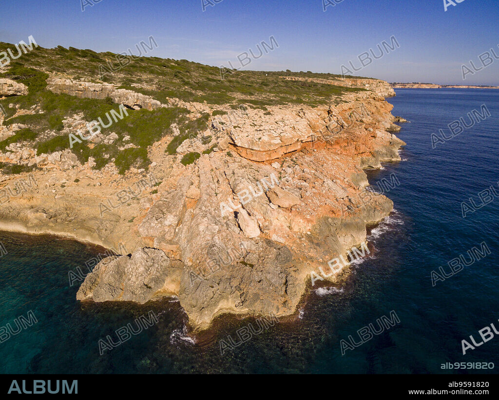 Natural area of special interest (ANEI) between Cap Salines and Cala Marmols, Santanyi, Mallorca, balearic islands, spain, europe.