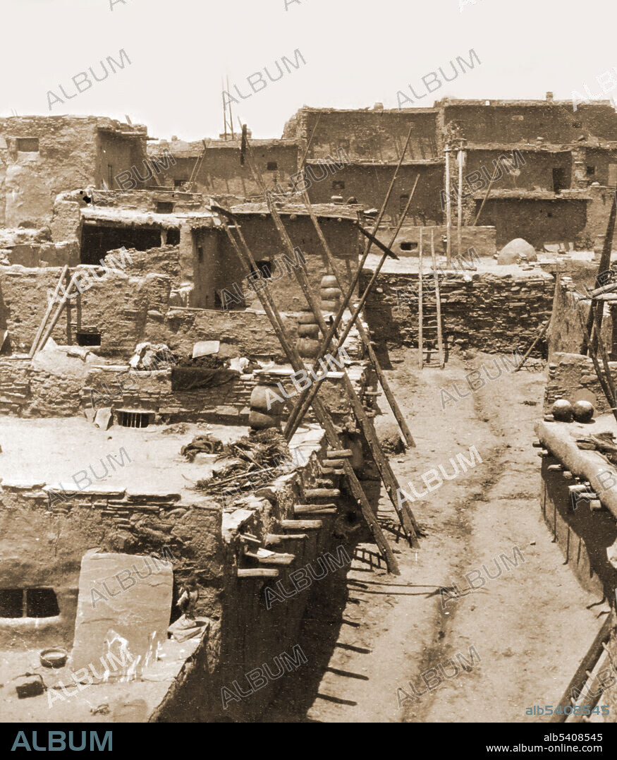 A street in Zuni Pueblo, New Mexico, photographed by Timothy H O'Sullivan (1840-1882), 1873.
