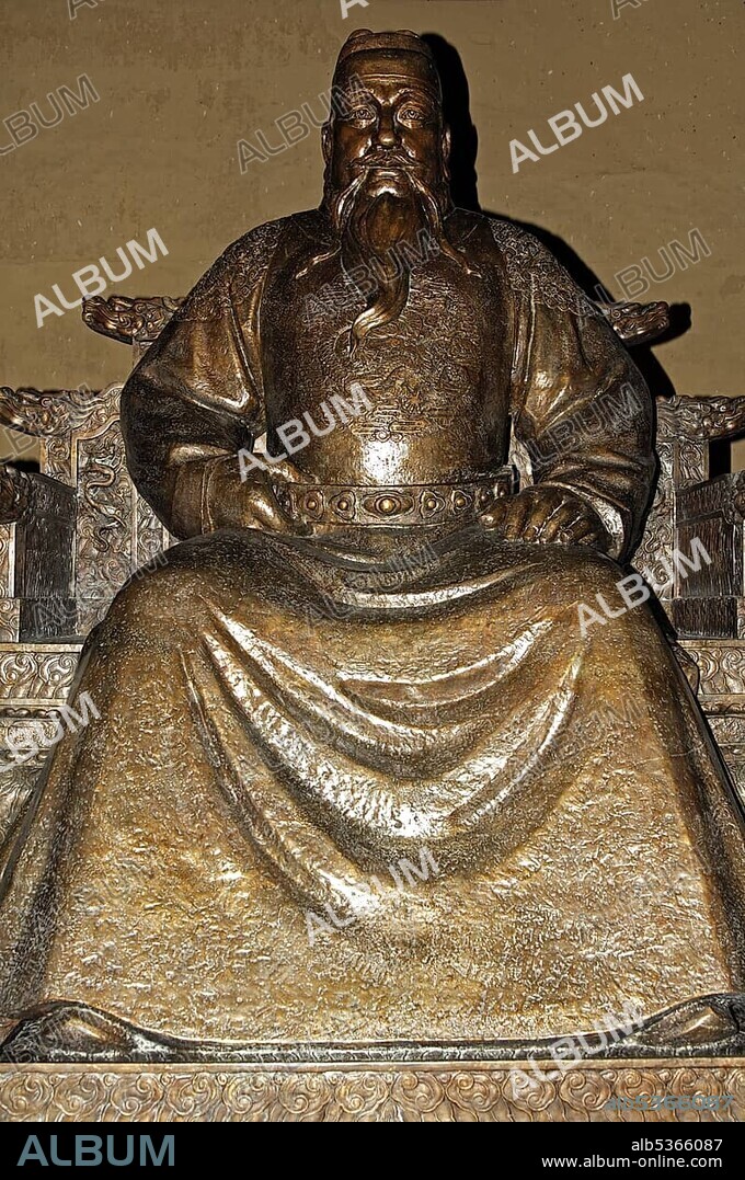 Bronze statue of the Yongle Emperor, Changling Tomb, Ming Tombs, Beijing, China