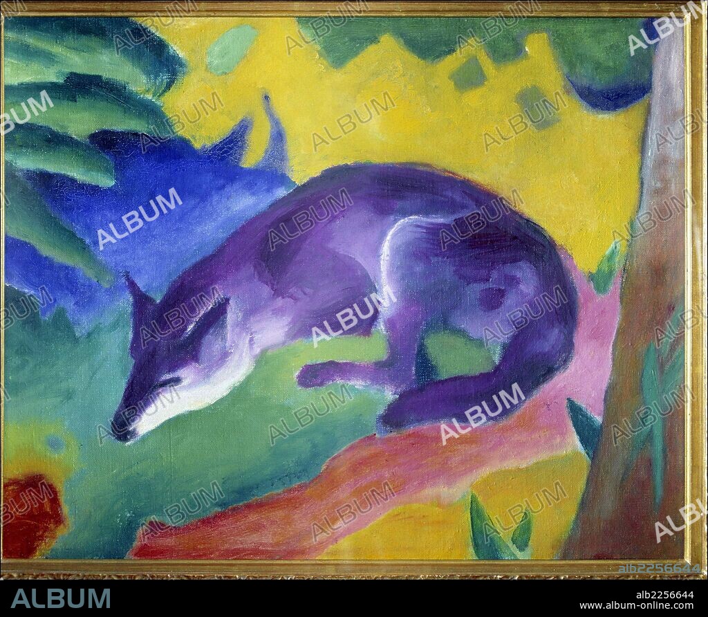 FRANZ MARC. MARC , FRANZ. PINTOR ALEMAN. 1880 - 1916. " ZORRO " , OLEO. MUSEO DE WUPPERTAL. ALEMANIA.