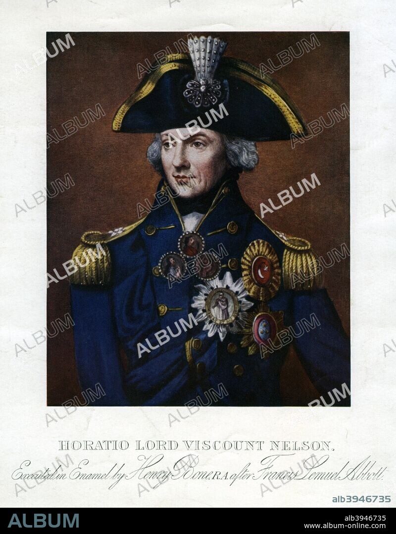 Horatio Nelson, 1st Viscount Nelson, English naval commander. One of Britain's greatest military figures, Admiral Nelson (1758-1805) was the victor at a number of naval battles in the Napoleonic Wars, including the Battle of the Nile (1798), Copenhagen (1801) and most famously, Trafalgar (1805) where he was fatally wounded.