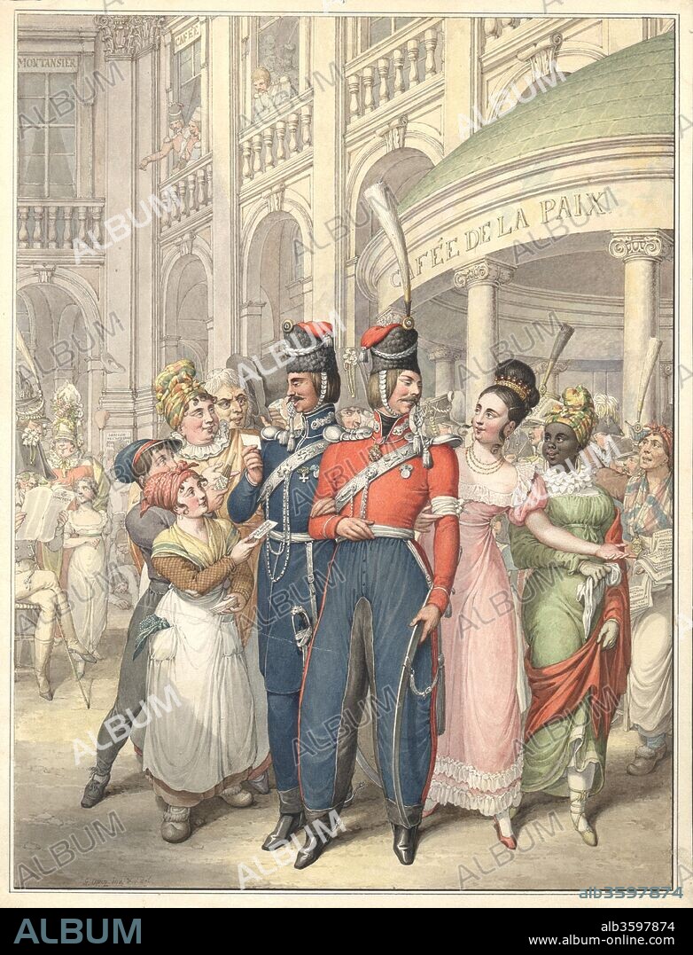 GEORG EMANUEL OPIZ. Russian Cossacks in Paris, 1914.