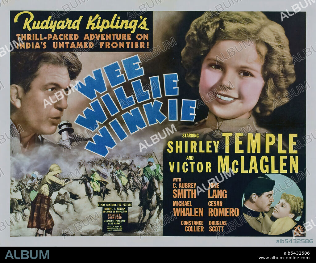SHIRLEY TEMPLE y VICTOR McLAGLEN en LA MASCOTA DEL REGIMIENTO, 1937 (WEE WILLIE WINKIE), dirigida por JOHN FORD. Copyright 20TH CENTURY FOX.