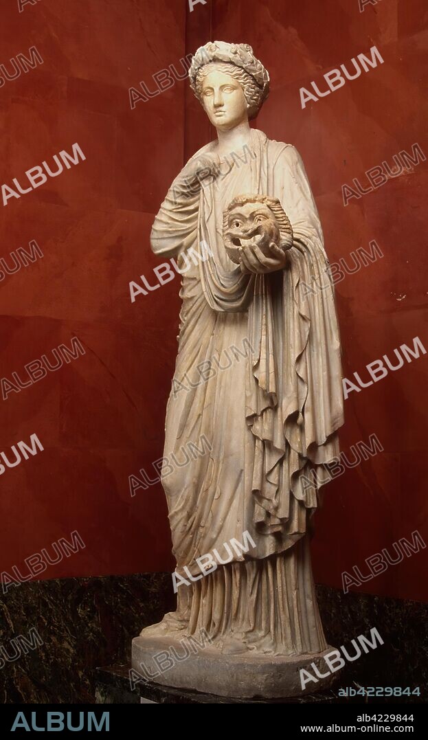 'Thalia. Muse of Comedy'. Roman copy from a Greek original. Ancient Rome, 2nd century. Dimensions: h. 187 cm.